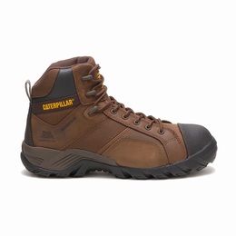 Caterpillar Argon Hi Composite Toe Work Férfi Téli Bakancs Sötét Barna, HU-W051